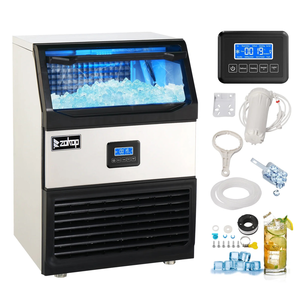 Commercial Stainless Steel Freestanding Ice Maker Cube Machine H241