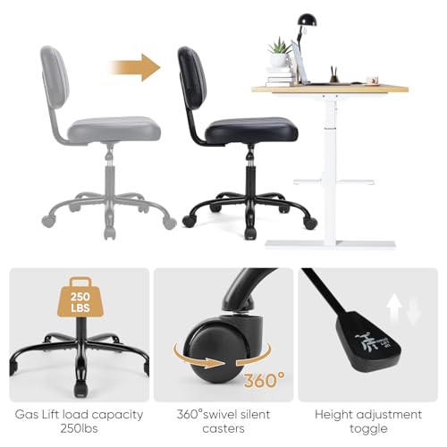 Deep Brown Height Adjustable PU Leather Swivel Office Chair R1393