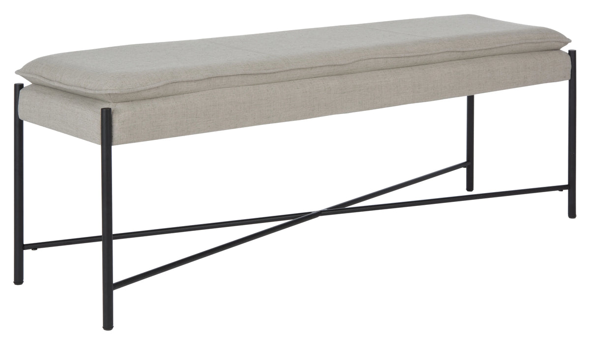 Light Grey Black Cushioned Cross Bench A764