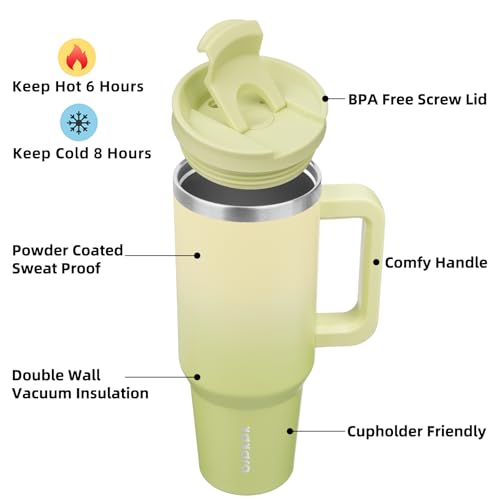 30 oz Stainless Steel Insulated Tumbler With Handle Lid And Straw I3451