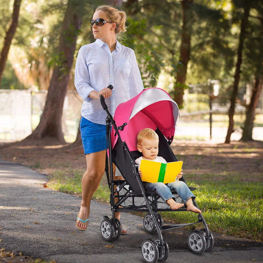 Folding Lightweight Umbrella Stroller with Storage Basket Black R422