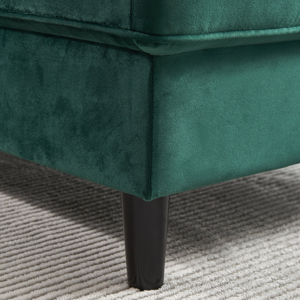 64" Green Velvet Chaise Q57607