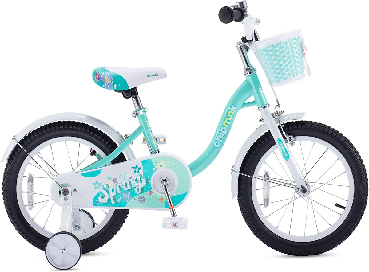 Green 14 Inch Kids Bike with Basket Q3130