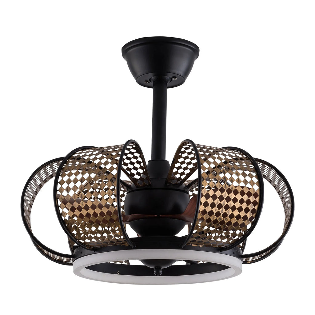 19'' Black Ceiling Fan with Light and Remote Control A497
