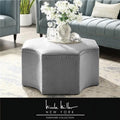 Grey Linen Cocktail Ottoman Y69004