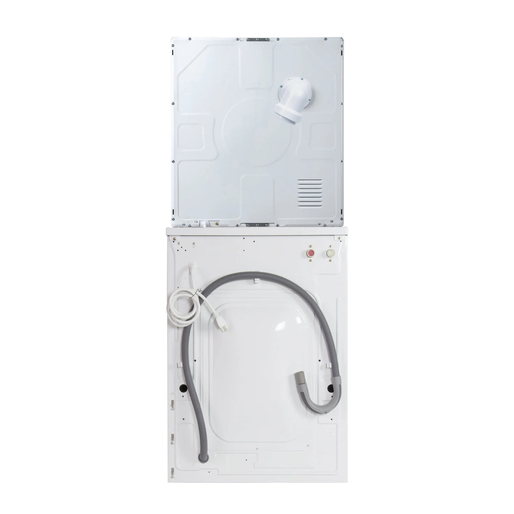 White 13lbs Compact Washer and 2.6 cu.ft Compact Dryer Stackable Set H326277