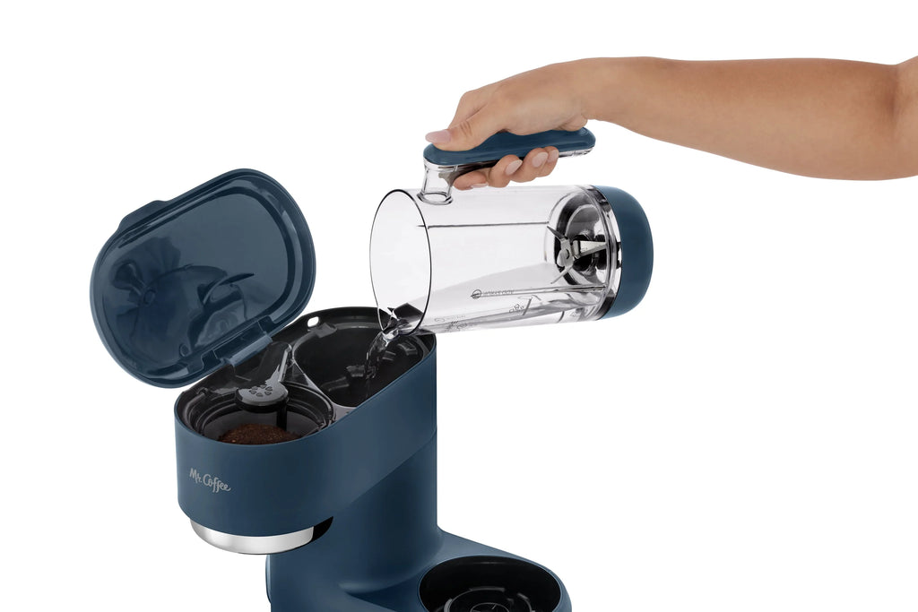 Navy Blue Single Serve Iced and Hot Coffee Maker and Blender C156589