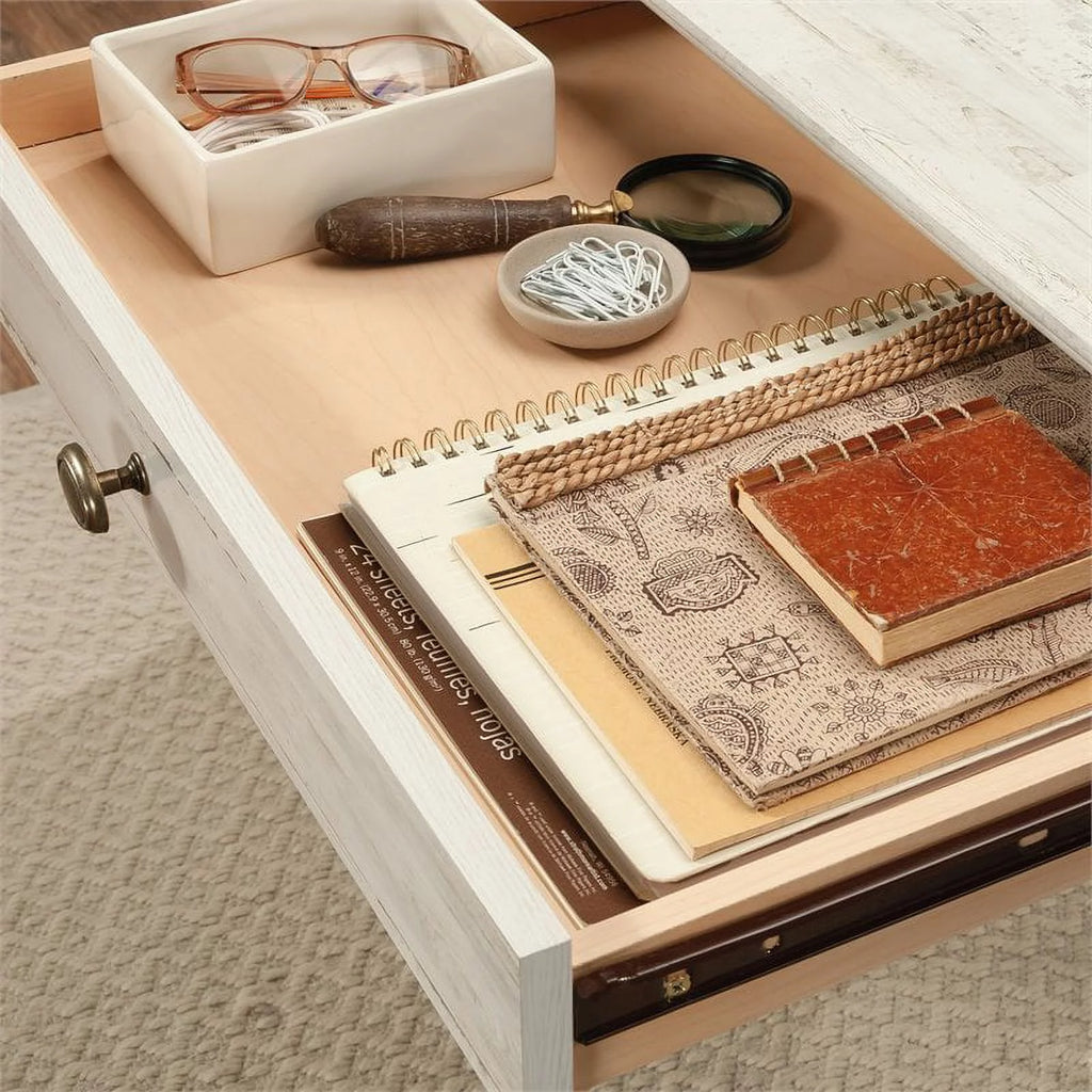 White Plank Finish Executive Desk A762
