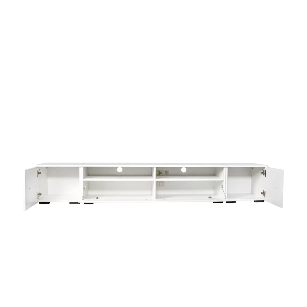 White High Gloss TV Stand with LED Lights U7867