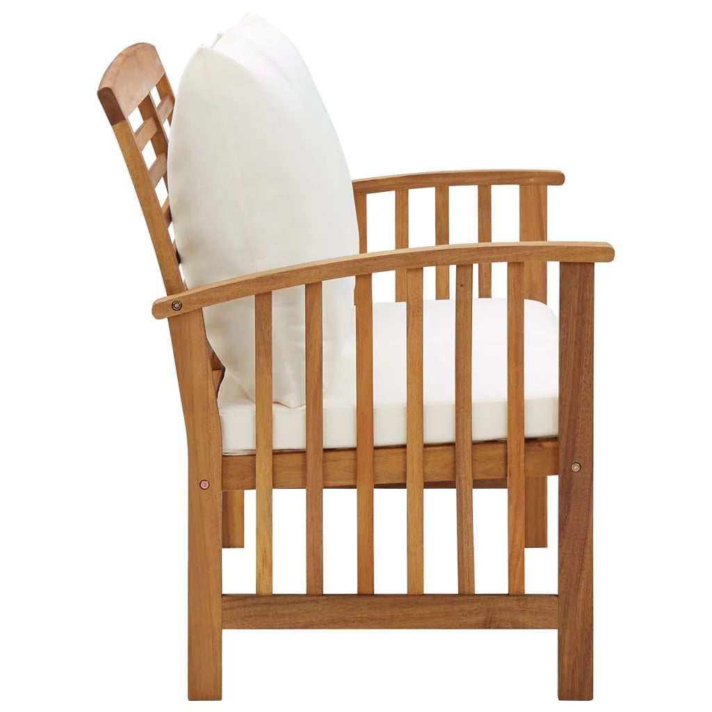 Patio Bench with Cushions Solid Acacia Wood Q3139