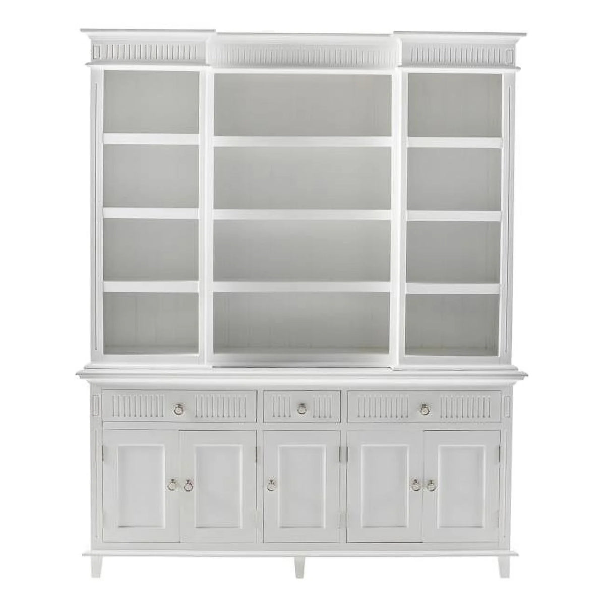 White Kitchen Hutch Cabinet with 5 Doors & 3 Drawers K73146