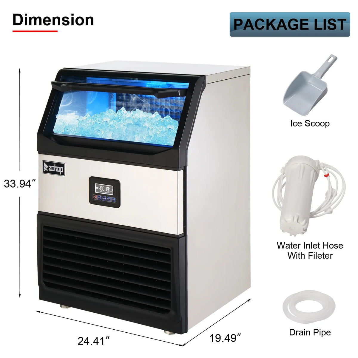 Commercial Stainless Steel Freestanding Ice Maker Cube Machine H241