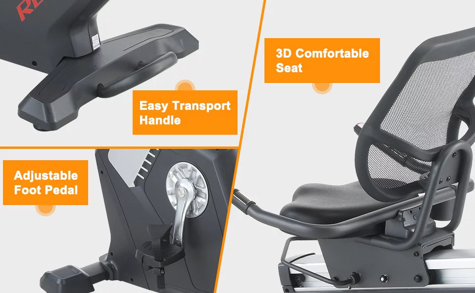 Recumbent Exercise Bike 400 lb Weight Capacity I65746