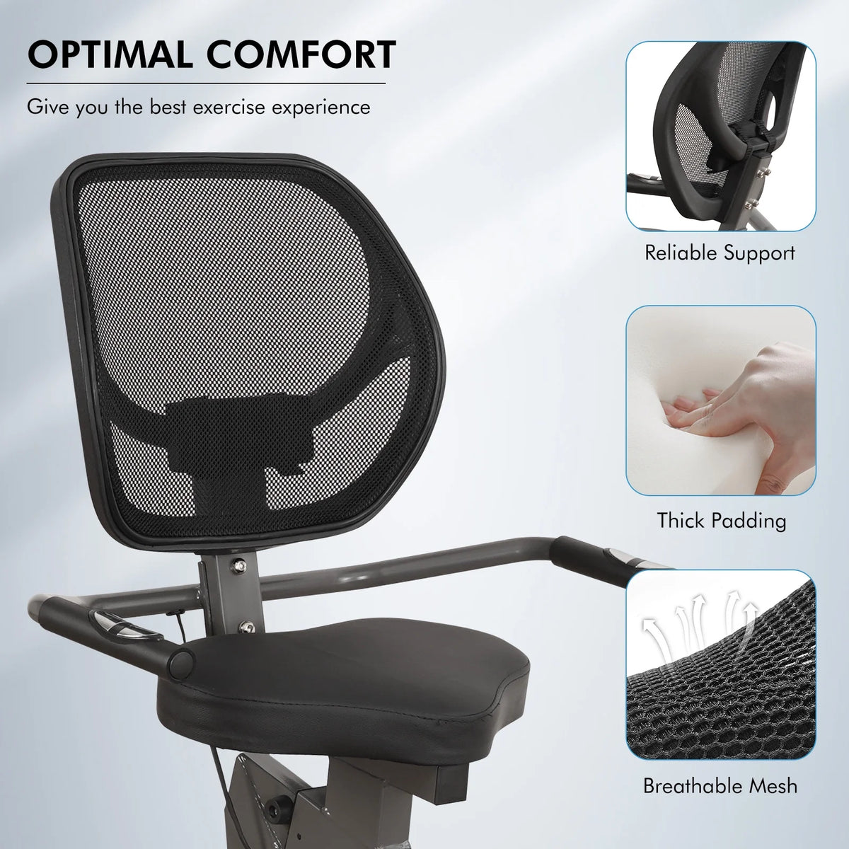 Recumbent Exercise Bike 8 Levels Quiet I439057