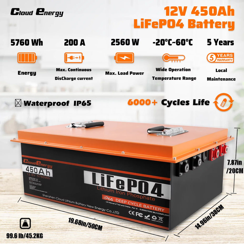 12V 150Ah LiFePO4 Deep Cycle Battery with 100A BMS H217185