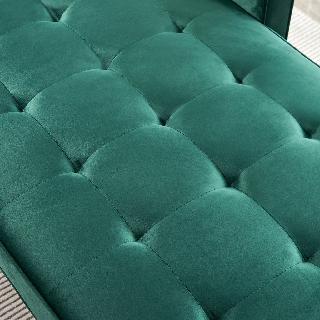 64" Green Velvet Chaise Q57607
