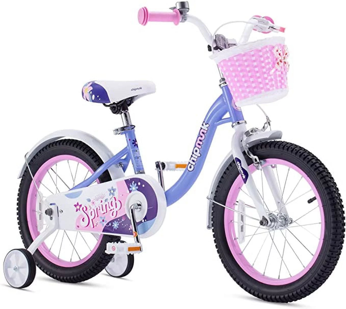 Green 14 Inch Kids Bike with Basket Q3130