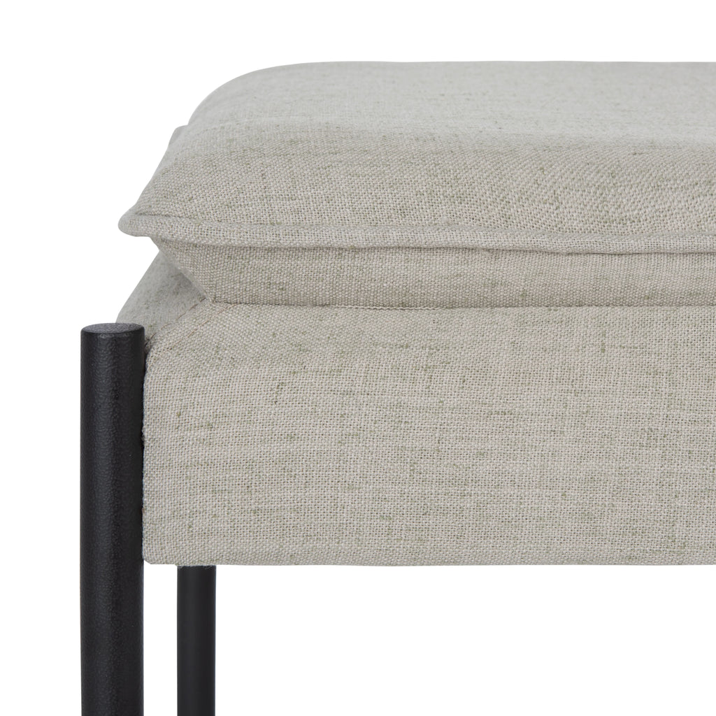 Light Grey Black Cushioned Cross Bench A764