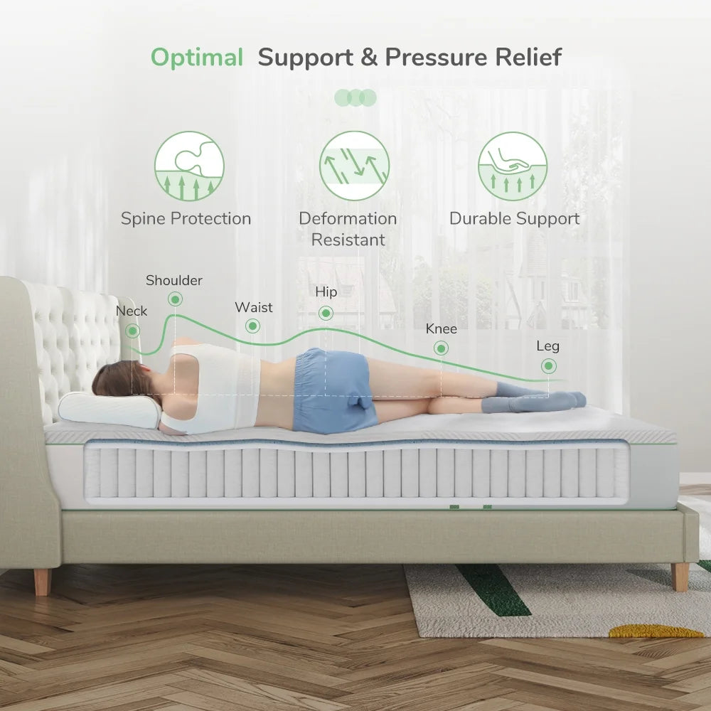 10 Pocket Spring Gel Memory Foam Hybrid Mattress Full Size U862788