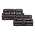 Dark Brown 2-Piece Microfiber Reclining Sofa Set H33926
