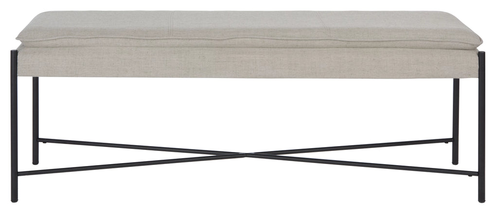 Light Grey Black Cushioned Cross Bench A764