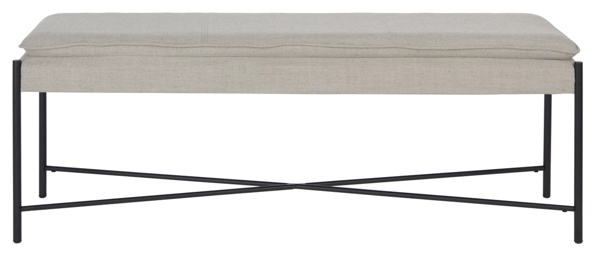 Light Grey Black Cushioned Cross Bench A764
