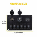 6 Gang Blue LED Rocker Switch Panel F72805