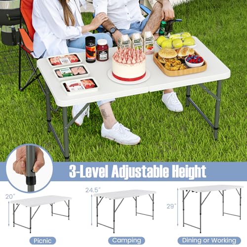 Portable 4 Foot Plastic Folding Table D537580