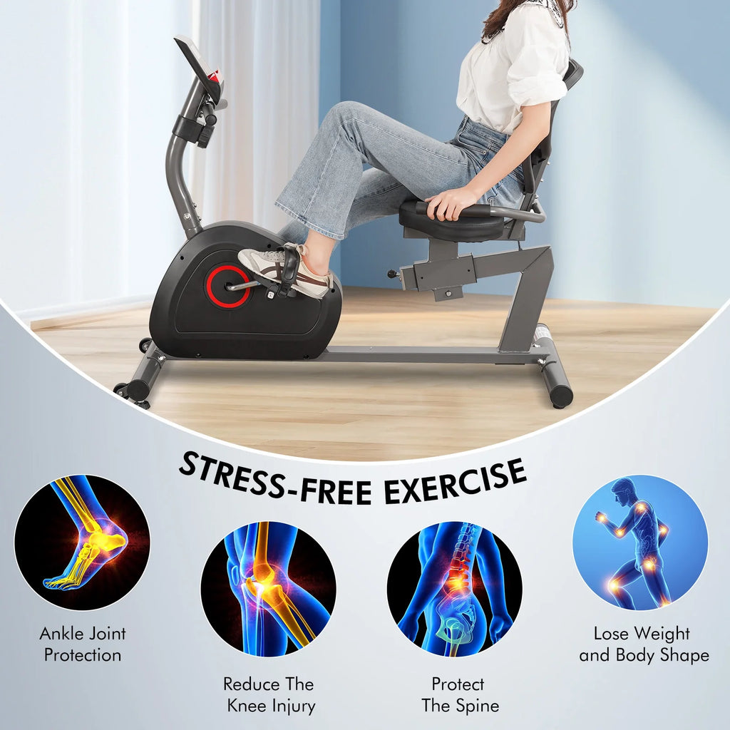 Recumbent Exercise Bike 8 Levels Quiet I439057