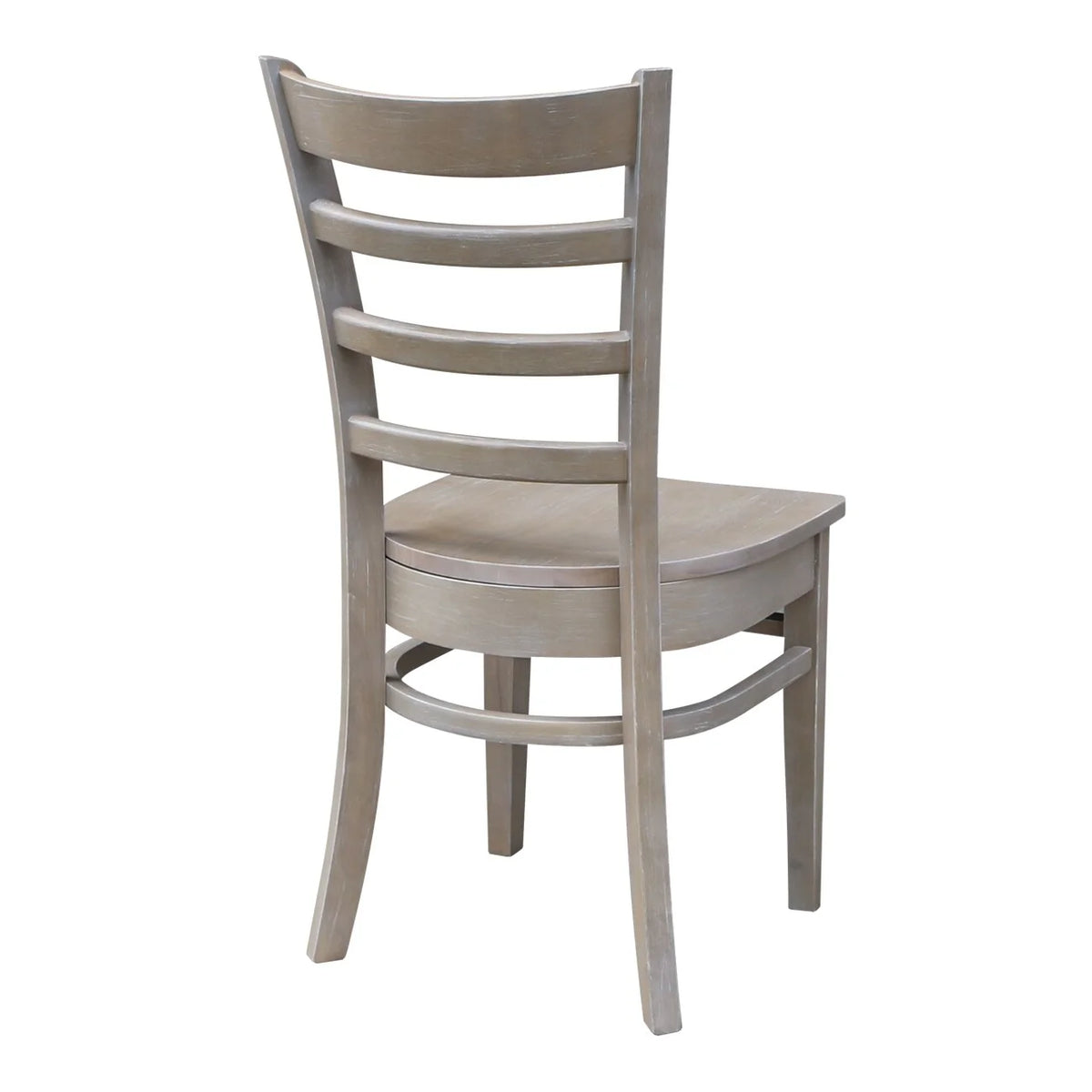 Solid Wood Side Chair Set of 2 Washed Gray Taupe X5134
