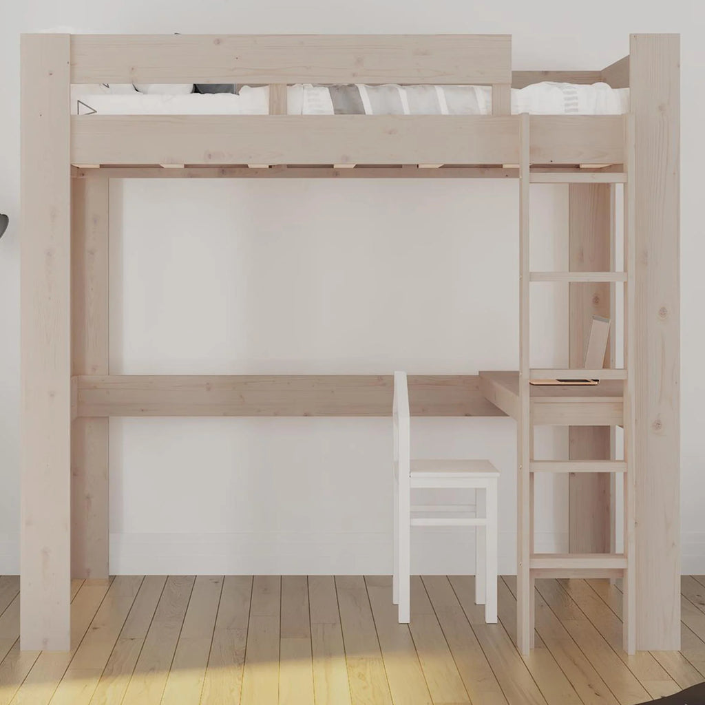 Twin Solid Wood Loft Bed with Desk I625203