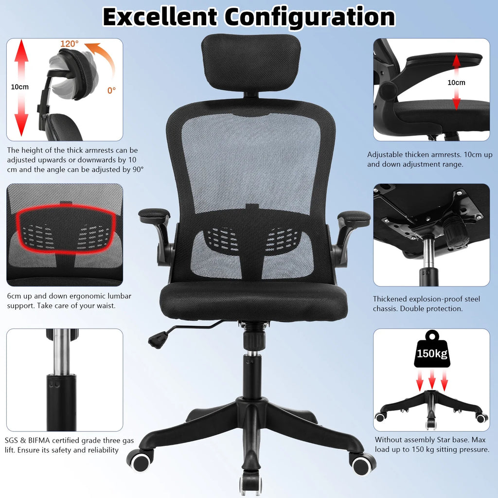 Black Mesh Ergonomic High Back Office Chair R558