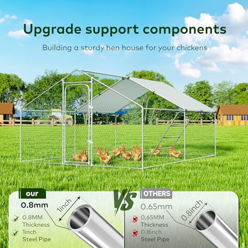 Large Metal Chicken Coop with Waterproof Cover Q137042