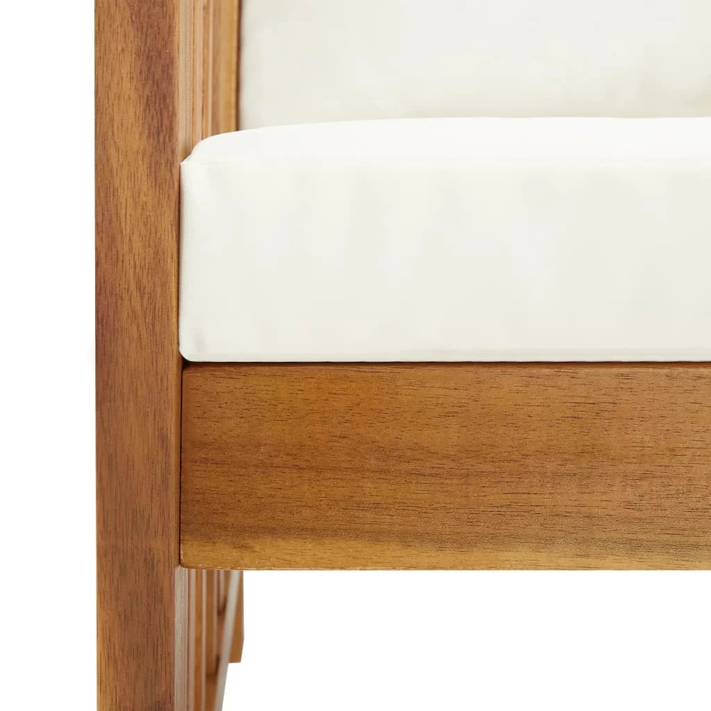 Patio Bench with Cushions Solid Acacia Wood Q3139