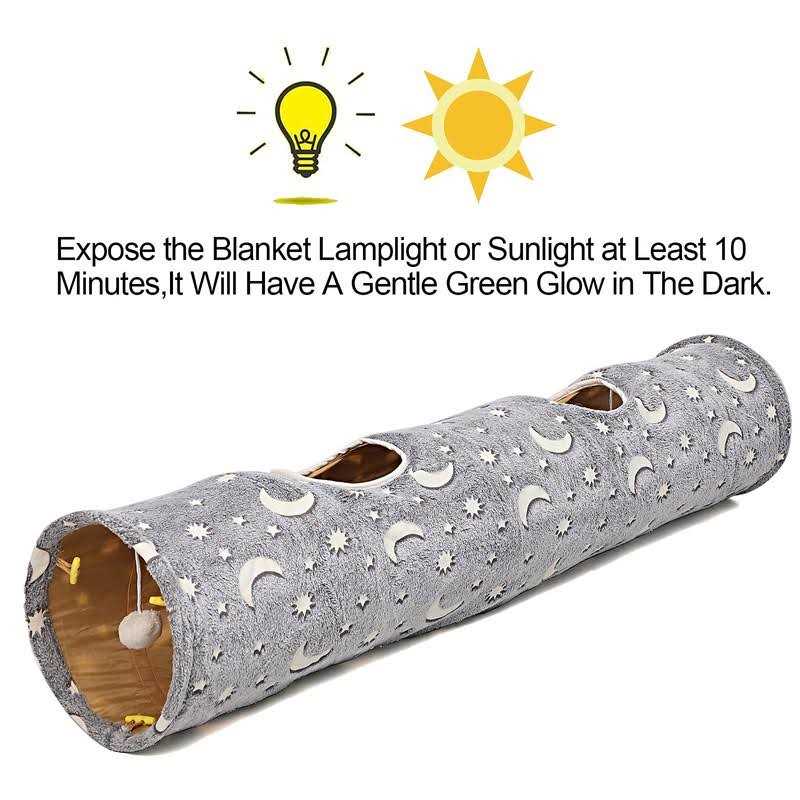 Collapsible Cat Tunnel Tube with Plush Ball Toys X799