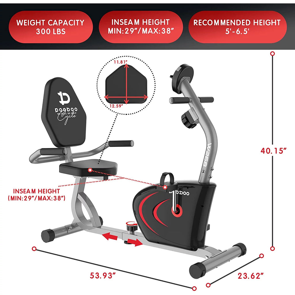 Recumbent Stationary Bike Magnetic Resistance N2078