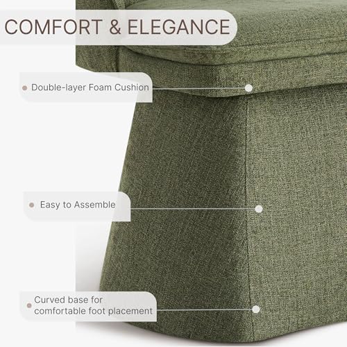 Khaki Linen Fabric Swivel Dining Chair Q858