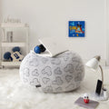Super Soft Embossed Faux Fur Round Bean Bag Chair N524300