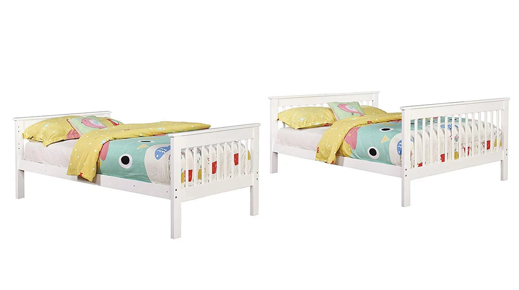 White Twin over Full Bunk Bed J100
