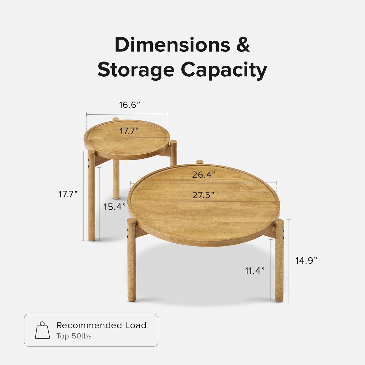 Round Solid Wood Coffee Table Q6559