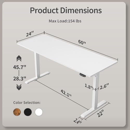48 x 24 Inches Height Adjustable Electric Standing Desk T224