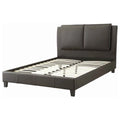 Brown Wooden Full Bed with PU Headboard O11674