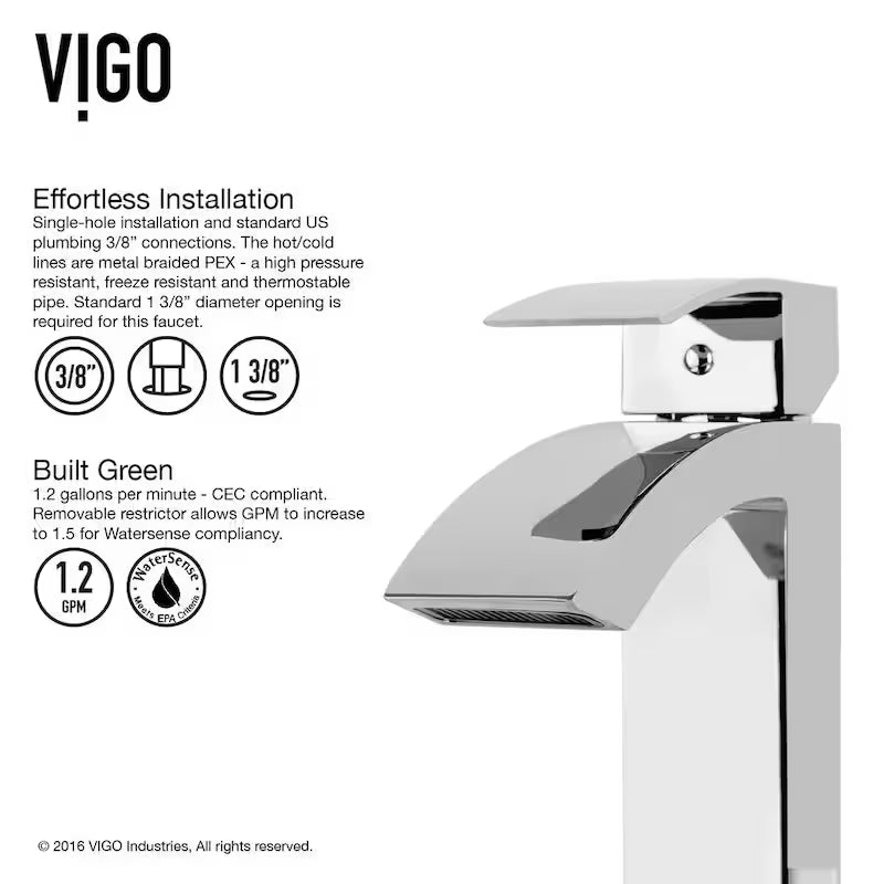 Single Handle Bathroom Vessel Faucet in Chrome L40991