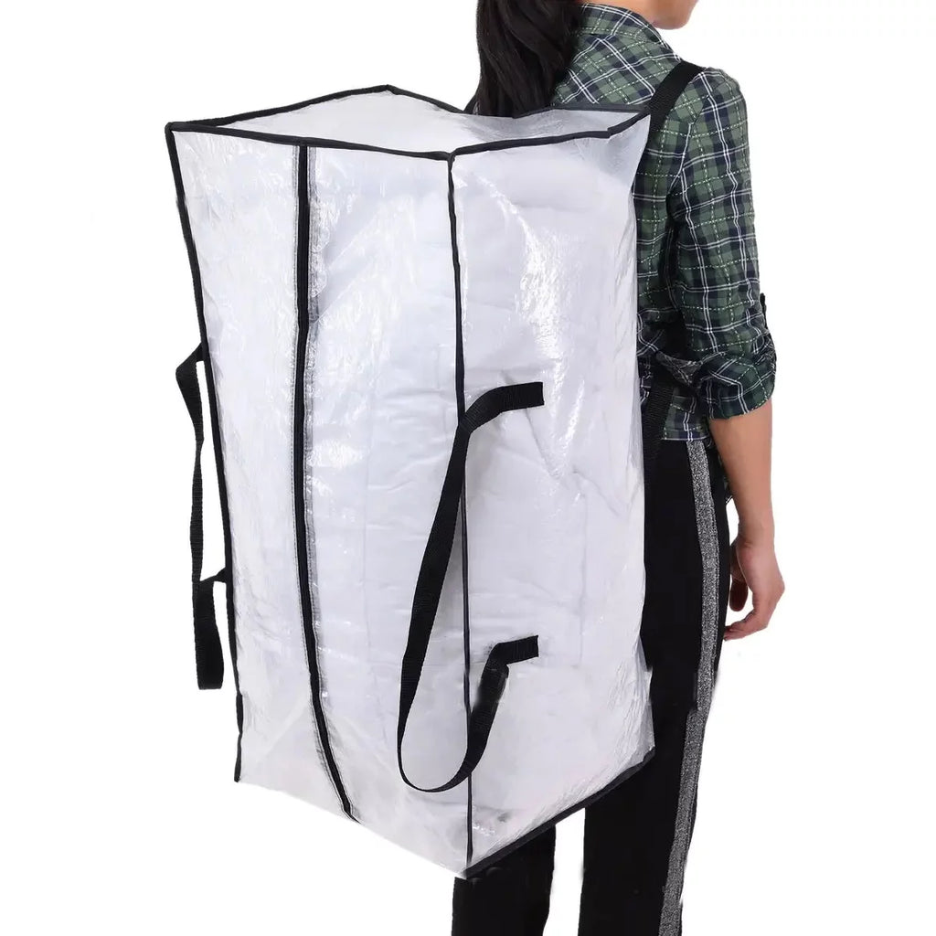 4 Pack Heavy Duty Extra Large Clear Moving Bags with Backpack Straps H582000