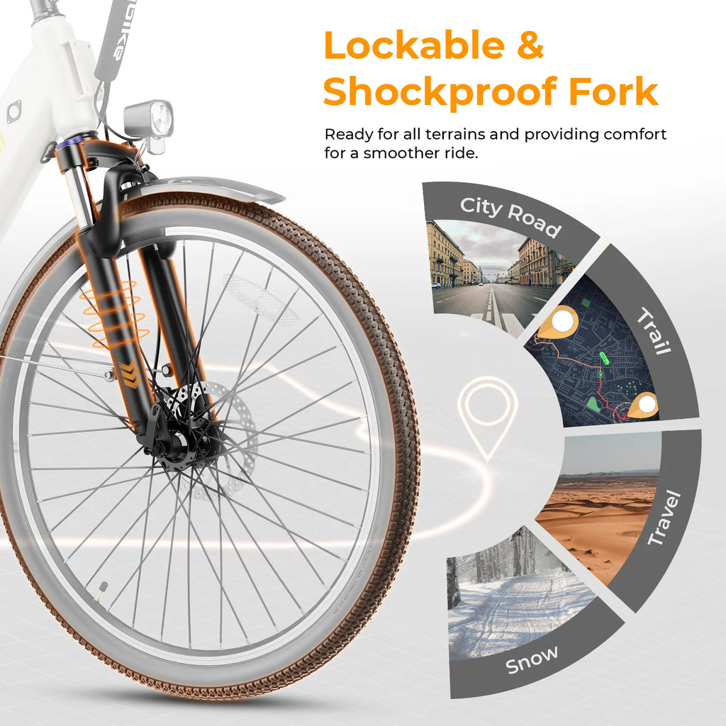 500W Electric City Cruiser Bicycle with 36V 13Ah Removable Battery F25287
