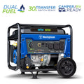 6500 Peak Watt Dual Fuel Portable Generator with CO Sensor and Wheel Kit D5232