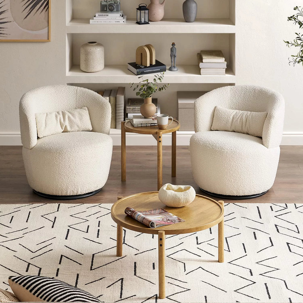 Round Solid Wood Coffee Table Q6559