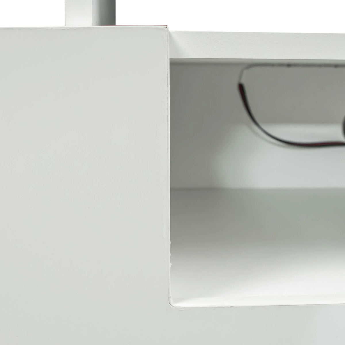 White 3-Tier TV Stand with Storage F233