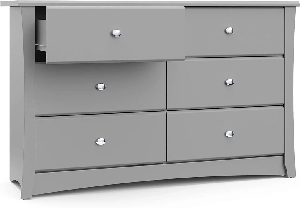 White 6 Drawer Double Dresser S809