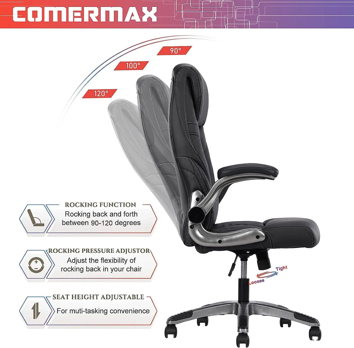 Black Ergonomic Office Chair with Lumbar Support Z9007